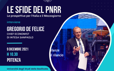Unibas e Mondi Lucani, Pnrr: il 9/12 a Potenza seminario del Chief Economist di Intesa Sanpaolo Gregorio De Felice