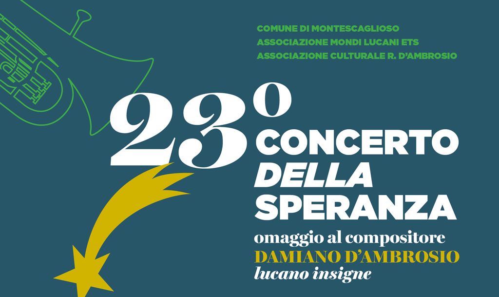 Mondi Lucani e l’associazione  R. D’Ambrosio omaggiano il  M° D’Ambrosio con il Concerto della Speranza 2024 del 6 gennaio